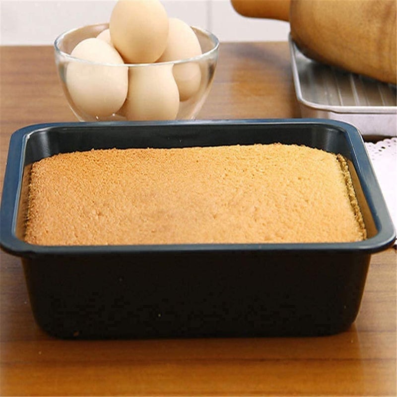 Prince Bakers Heart 8 inch Square Black NonStick Cake Pans Carbon Steel Bread Baking Pan Tray for Microwave Oven Cooker Cake Moulds 1Pc Square pan - Image 4