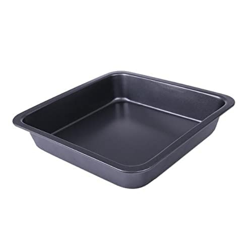 Prince Bakers Heart 8 inch Square Black NonStick Cake Pans Carbon Steel Bread Baking Pan Tray for Microwave Oven Cooker Cake Moulds 1Pc Square pan - Image 1