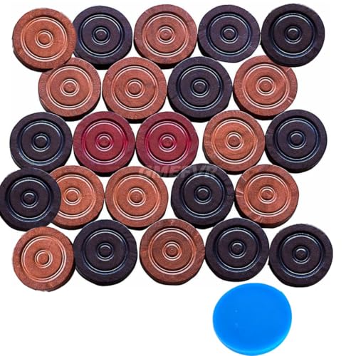 Ciko Carrom Board Coin 24 Wooden Coins OR 20 Wooden Coins with one Striker (24 Pieces) - Image 2