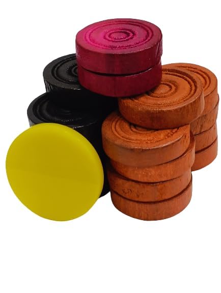 Ciko Carrom Board Coin 24 Wooden Coins OR 20 Wooden Coins with one Striker (24 Pieces) - Image 4