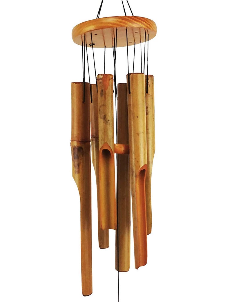MUMTOP Bamboo Wind Chimes, Outdoor Wooden Wind Chime with Amazing Deep Tone for Garden, Patio, Home or Outdoor Decor - Image 1