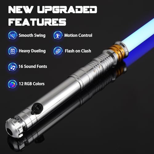 Saberforms Lightsaber Dueling Light Saber with 12 RGB Colors 16 Sound Fonts and Motion Control Force FX Lightsabers with Premium Metal Handle and Replaceable Blade Light Sabers for Adults Kids - Image 5