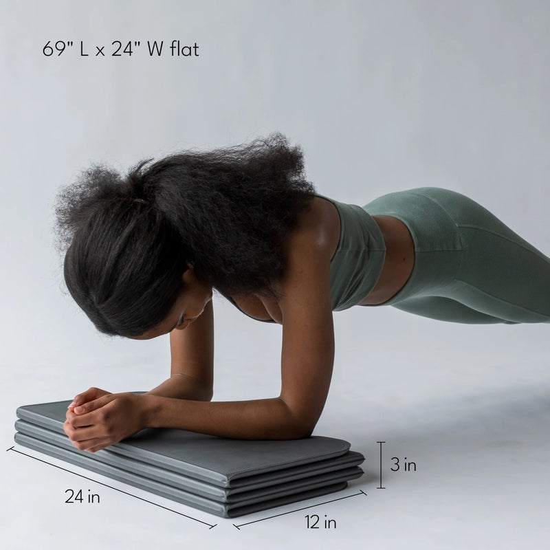 Stakt â€“ Foldable Multi-Purpose Fitness & Yoga Mat with Patented Design, Workout Mat with Non-Slip Surface, Portable & Lightweight, For Studio or Home Use, As Seen on Shark Tank (Iron) - Image 4