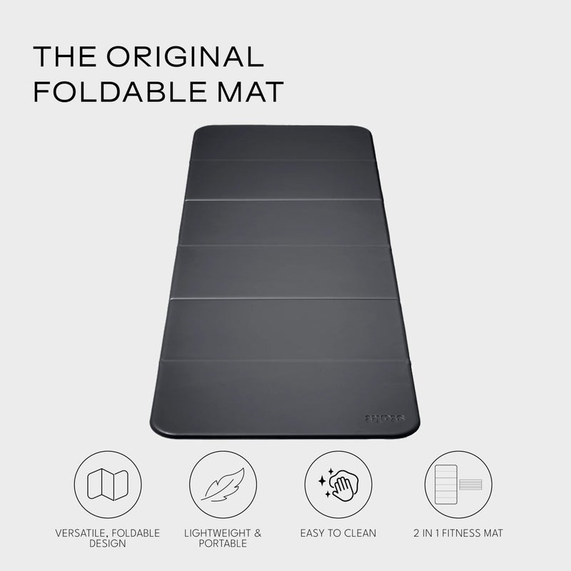 Stakt â€“ Foldable Multi-Purpose Fitness & Yoga Mat with Patented Design, Workout Mat with Non-Slip Surface, Portable & Lightweight, For Studio or Home Use, As Seen on Shark Tank (Iron) - Image 2