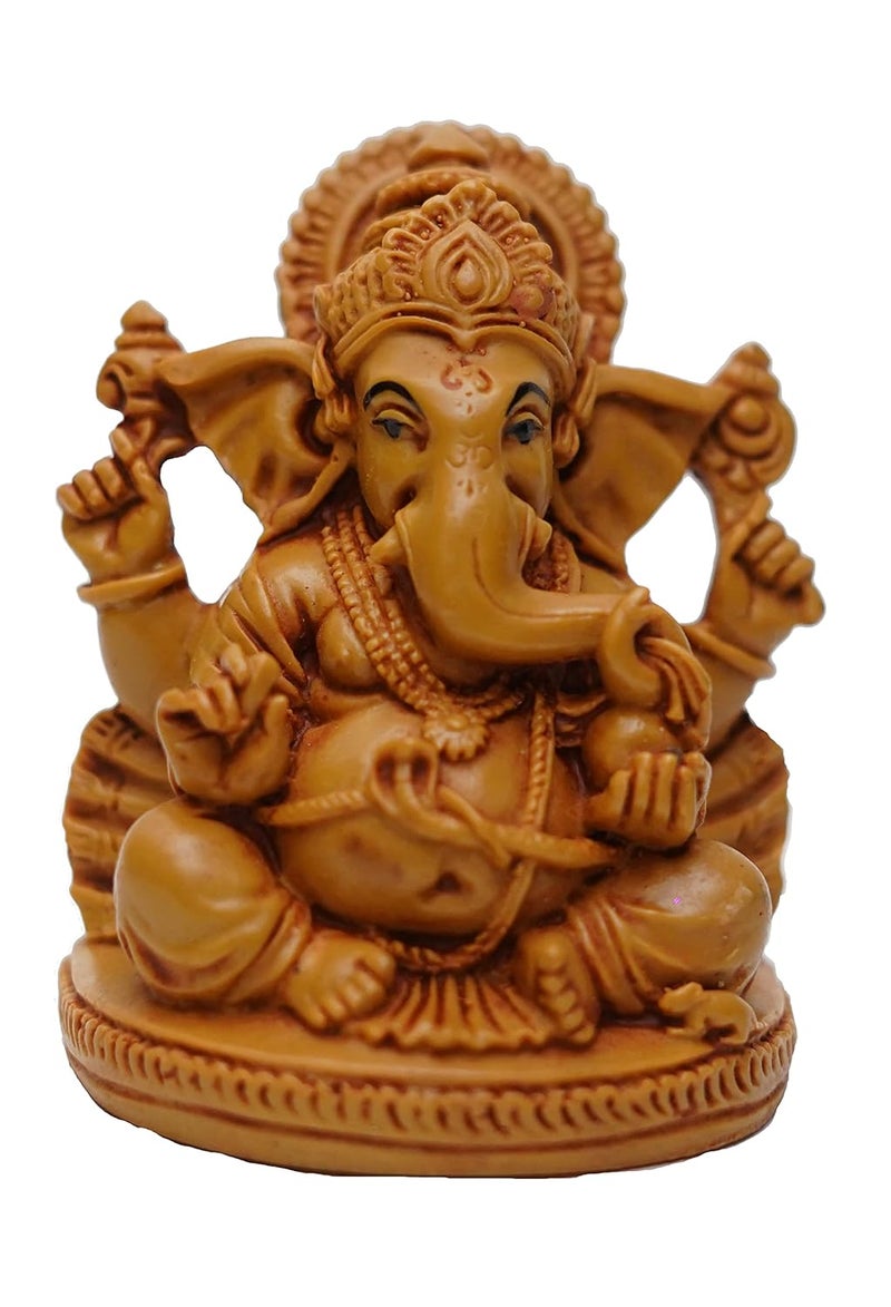 KariGhar Ganpati Ganesha Idol for Car DashboardHomePuja GharGifting Decoration Brown 25 x 275 x 4 inches - Image 2