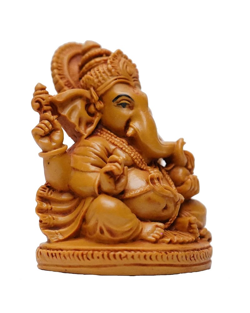 KariGhar Ganpati Ganesha Idol for Car DashboardHomePuja GharGifting Decoration Brown 25 x 275 x 4 inches - Image 5