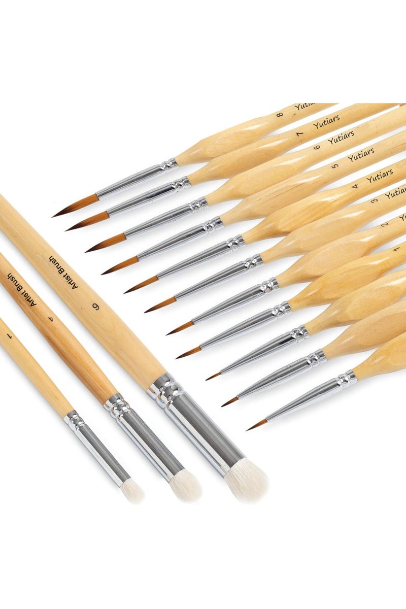 إيروريكس مجموعة فرش طلاء نماذج مكونة من 14 قطعة - مجموعة فرش جافة كبيرة مع فرش طلاء مصغرة للتفاصيل