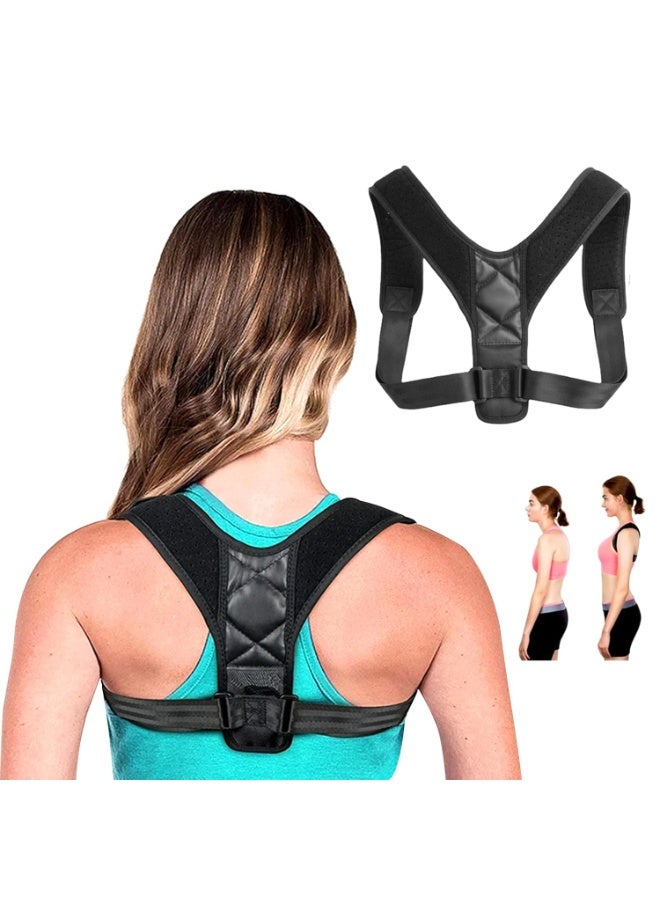 مصحح وضعية الظهر والأكتاف القابل للتعديل - حزام دعم استقامة الكتف - تخفيف فعال لـآلام الرقبة والظهر للرجال والنساء - Image 1