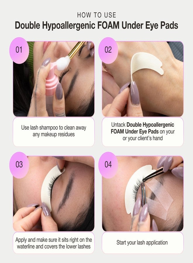 Curacoro Double Foam Eye Pads For Lash Extension, Hypoallergenic Eye Pads Lash Extension Supplies for Oily Skin & Sensitive Eyes, Soft Sticky Pads for Lash Perm Lamination, Lash Remover (46 Pads - Image 5