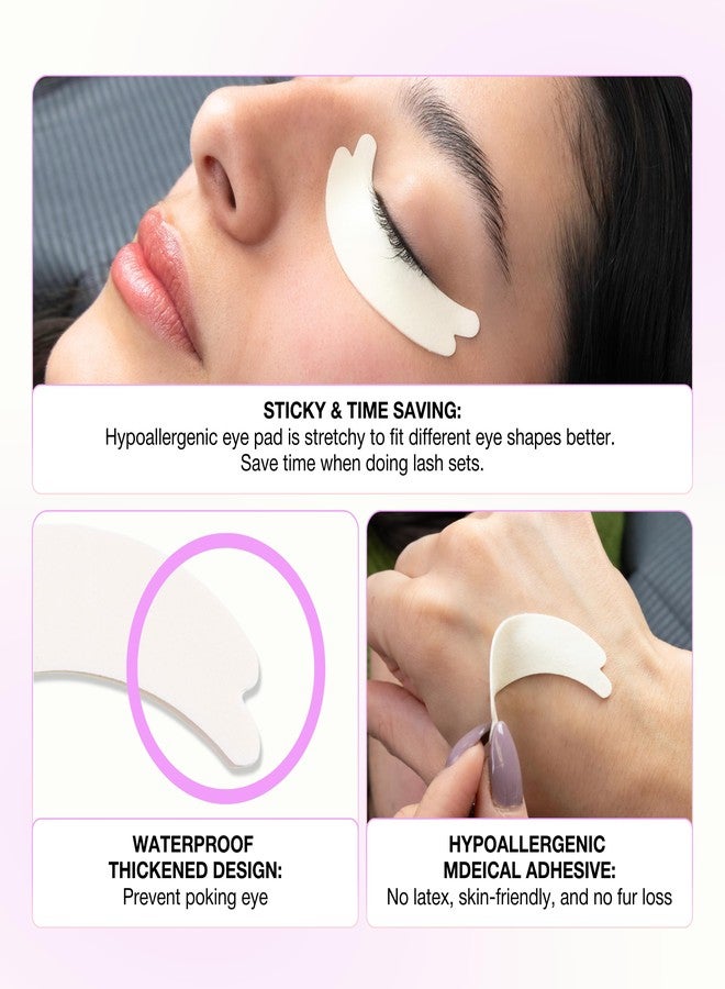 Curacoro Double Foam Eye Pads For Lash Extension, Hypoallergenic Eye Pads Lash Extension Supplies for Oily Skin & Sensitive Eyes, Soft Sticky Pads for Lash Perm Lamination, Lash Remover (46 Pads - Image 4
