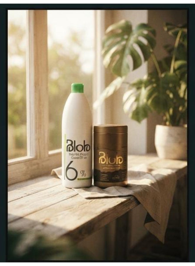 Blob Hair Oxygen Cream 6% 1000 ml + Blob Bleaching Powder 450 Gm (Packaging may vary) - Image 4