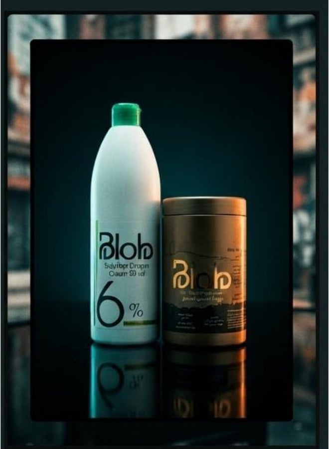 Blob Hair Oxygen Cream 6% 1000 ml + Blob Bleaching Powder 450 Gm (Packaging may vary) - Image 2