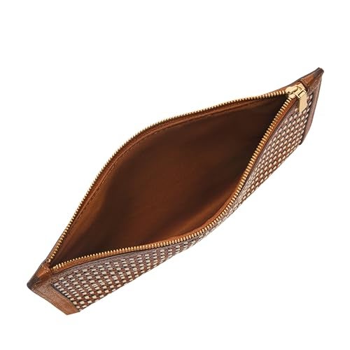 Fossil Womens Gift Faux Leather Pouch Neutral Woven Model SLG1612249 - Image 3