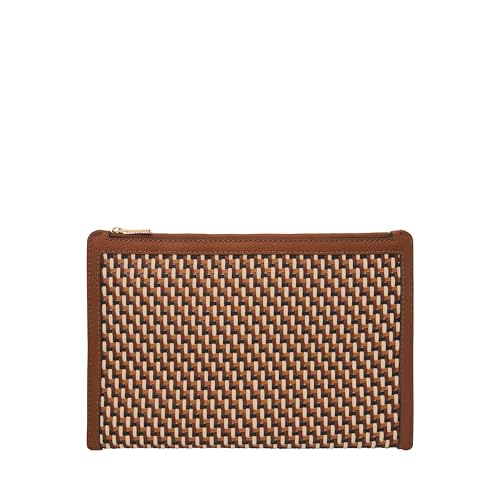 Fossil Womens Gift Faux Leather Pouch Neutral Woven Model SLG1612249 - Image 1