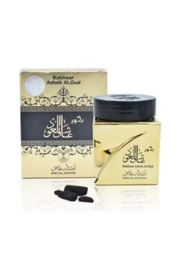 AL MAS ASHIQ AL OUD GOLD Special Edition Bakhoor 30g Premium Arabian Oud Chips Luxury Incense Rose Saffron Sandalwood Patchouli Dehn Al Oudh Amber Long Lasting Home Fragrance Gift - Image 2