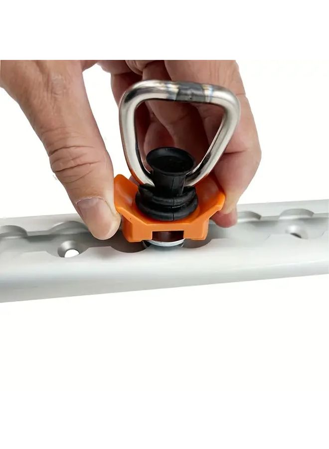 6pcs Orange Heavy Duty Single Stud Fitting L Track For Airline Aluminum L Track Rail Logistic Installation With Break Strength Capacity 3499.99lb Stainless Steel D Ring And W Plastic Base Keeper For Cargo Control And Secure Fastening - Image 1