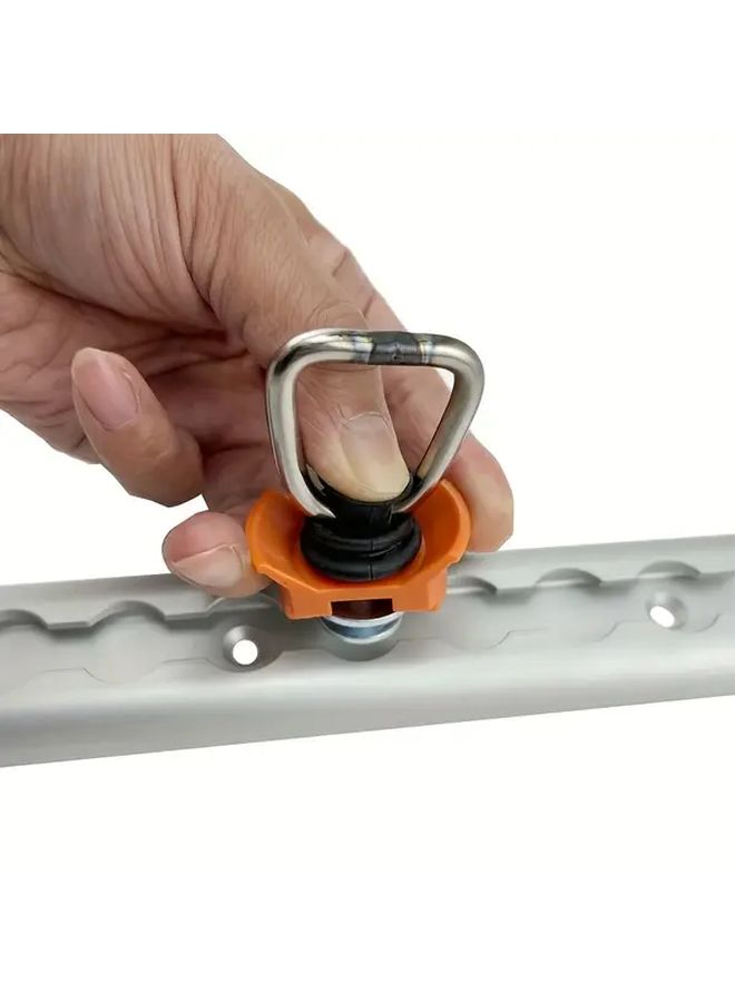 6pcs Orange Heavy Duty Single Stud Fitting L Track For Airline Aluminum L Track Rail Logistic Installation With Break Strength Capacity 3499.99lb Stainless Steel D Ring And W Plastic Base Keeper For Cargo Control And Secure Fastening - Image 4