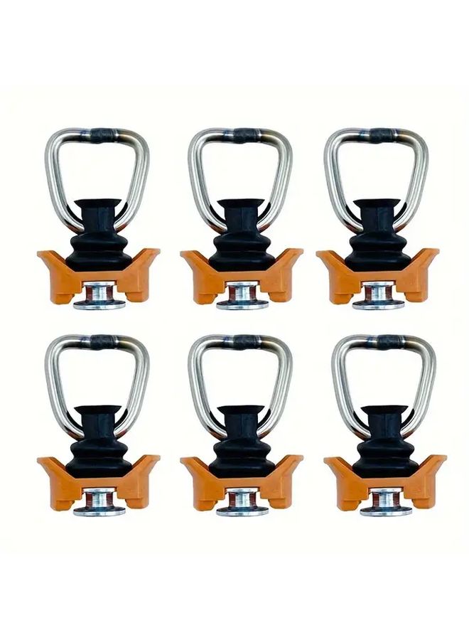 6pcs Orange Heavy Duty Single Stud Fitting L Track For Airline Aluminum L Track Rail Logistic Installation With Break Strength Capacity 3499.99lb Stainless Steel D Ring And W Plastic Base Keeper For Cargo Control And Secure Fastening - Image 3
