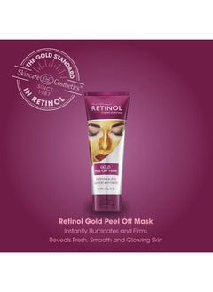 RETINOL Gold Peel-Off Mask - Tightens, Lifts, Soothes & Hydrates Skin For Luminous Finish - Real Gold Helps Firm & Brighten While Flower Extracts Nourish & Restore Youthful Texture  - Image 3