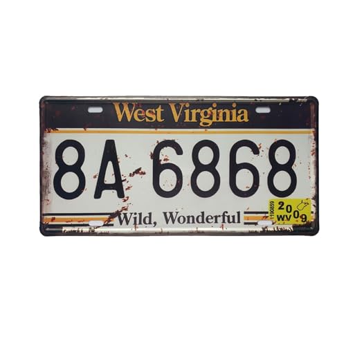 ROOKOPR West Virginia License Plate Aluminum Novelty Car Decor License Plates 12"x6" Front of Car Decorative Retro Rusty License Plate for Men Women Car-48 - Image 2