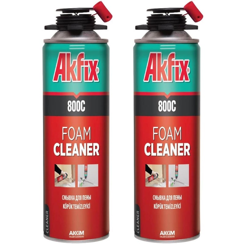 AKFIX 800C Gun Cleaner (2x12.3 oz.) – Solvent-Based Spray for Removing Uncured Polyurethane Foam, Cleans Valves & Adapters, Prevents Clogging, Maintains Tool Performance | 12.3 oz. 2 Pack - Image 1