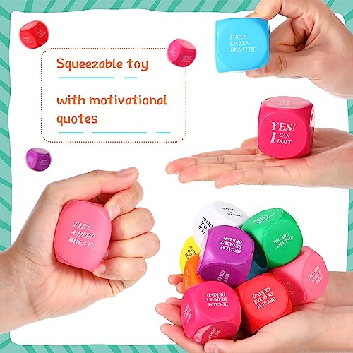 Jerify 100 Pcs Motivational Stress Ball Bulk Quote Inspirational Foam Cubes Balls Stress Relief Employee Appreciation Gift for Coworkers Kids Adult Motivating Encouraging Cute Colors - Image 5