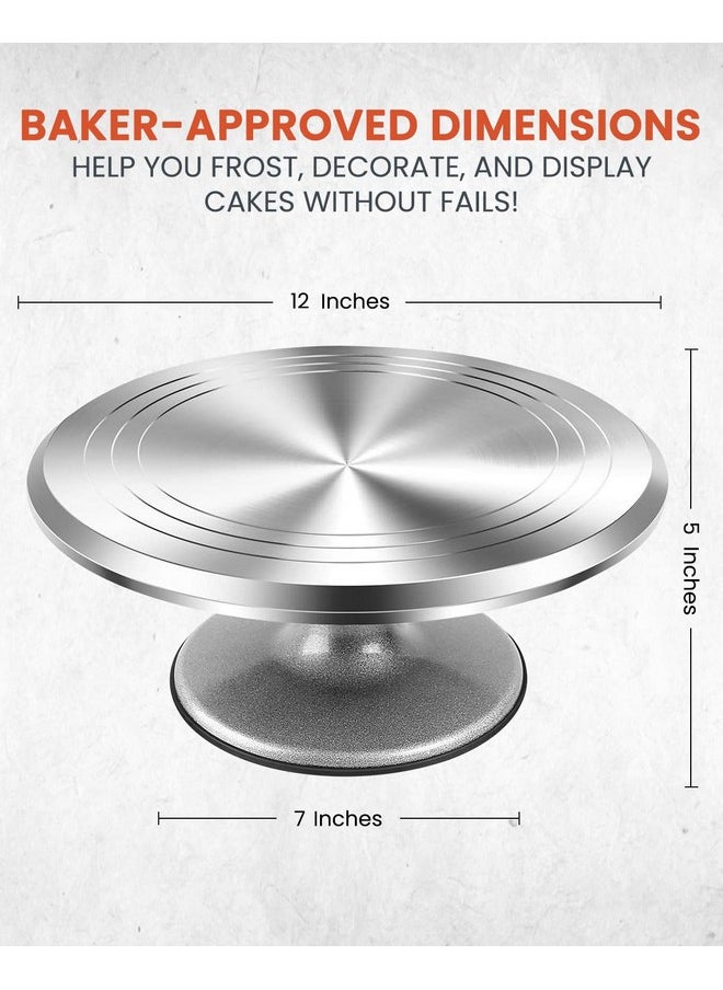 RFAQK RFAQK 12 Inch Aluminum Alloy Revolving Cake Stand, Cake Turntable for Decorating Rotating Cake Stand for Cupcakes, Pastries and Cake Decorations  - Image 2