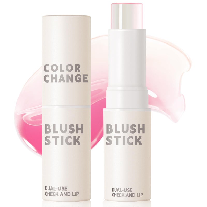 NewBang Color Changing Blush Stick for Cheeks Makeup,Clear Blush PH Temperature Changing Pink Cream Blusher Magic Waterproof Face Stick Multi-Use Lips and Cheek Tint,Matte Finish Natural Lightweight - Image 1