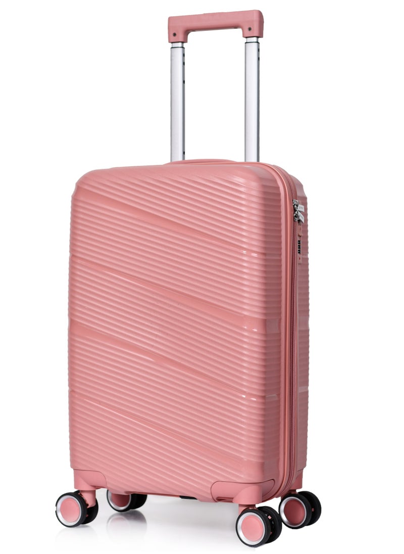 Morano Luggage 20 Inch Carry-On Luggage with Four Spinning Wheels Made of PP Material Durable Suitcase Designed with Safety Lock (Rose Golden) - pzsku/Z581CB17C3336CDAB1E32Z/45/_/1708937638/eb9c37ba-e2d8-46f8-824a-c97f2d606165