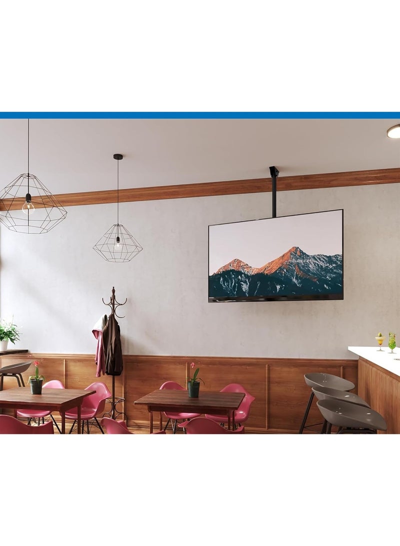 حامل تلفزيون سقفي بحركة كاملة وارتفاع قابل للتعديل – دوران 360 درجة – يناسب الشاشات المسطحة حتى 75 بوصة – يتحمل حتى 50 كجم – أسود - Image 3