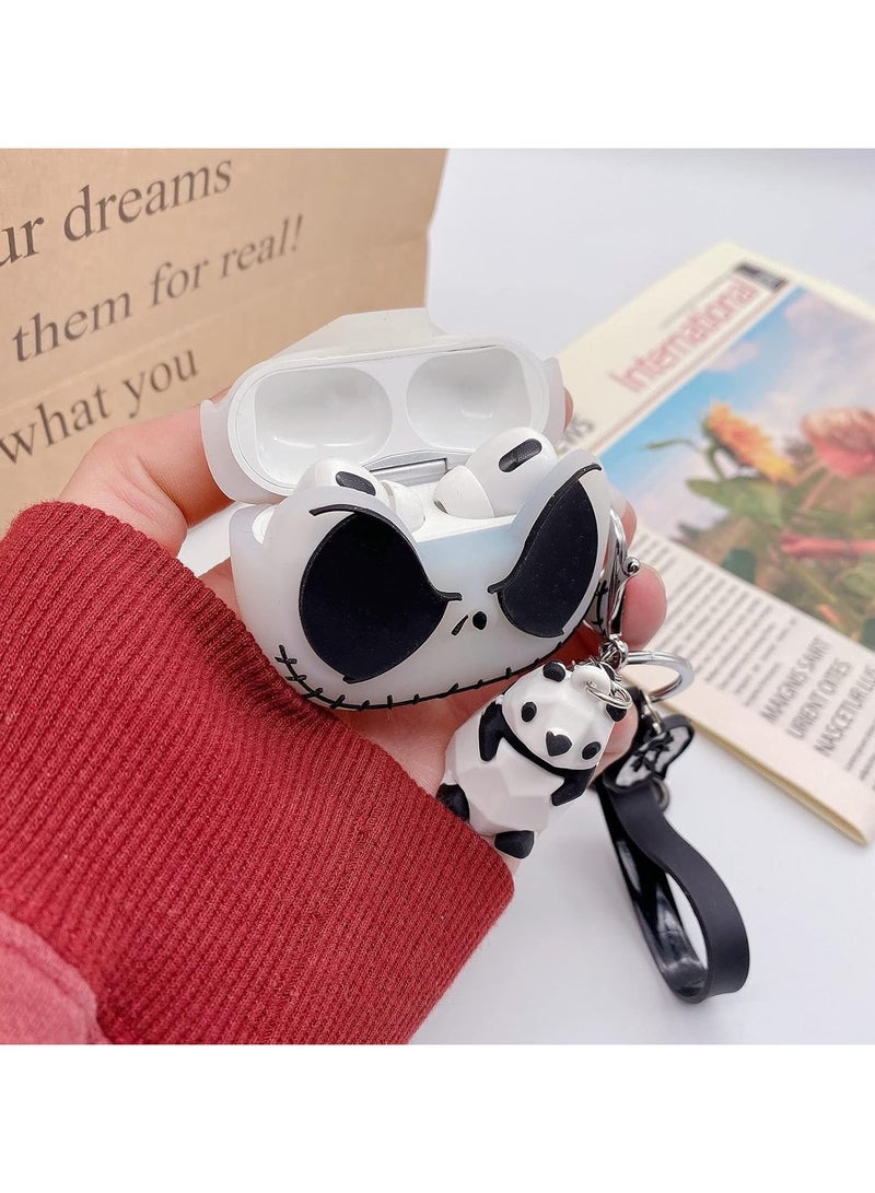 عام غطاء لسماعات Airpods Pro، غطاء مع سلسلة مفاتيح، غطاء جمجمة مضيء متوافق مع Airpods Pro - Image 4