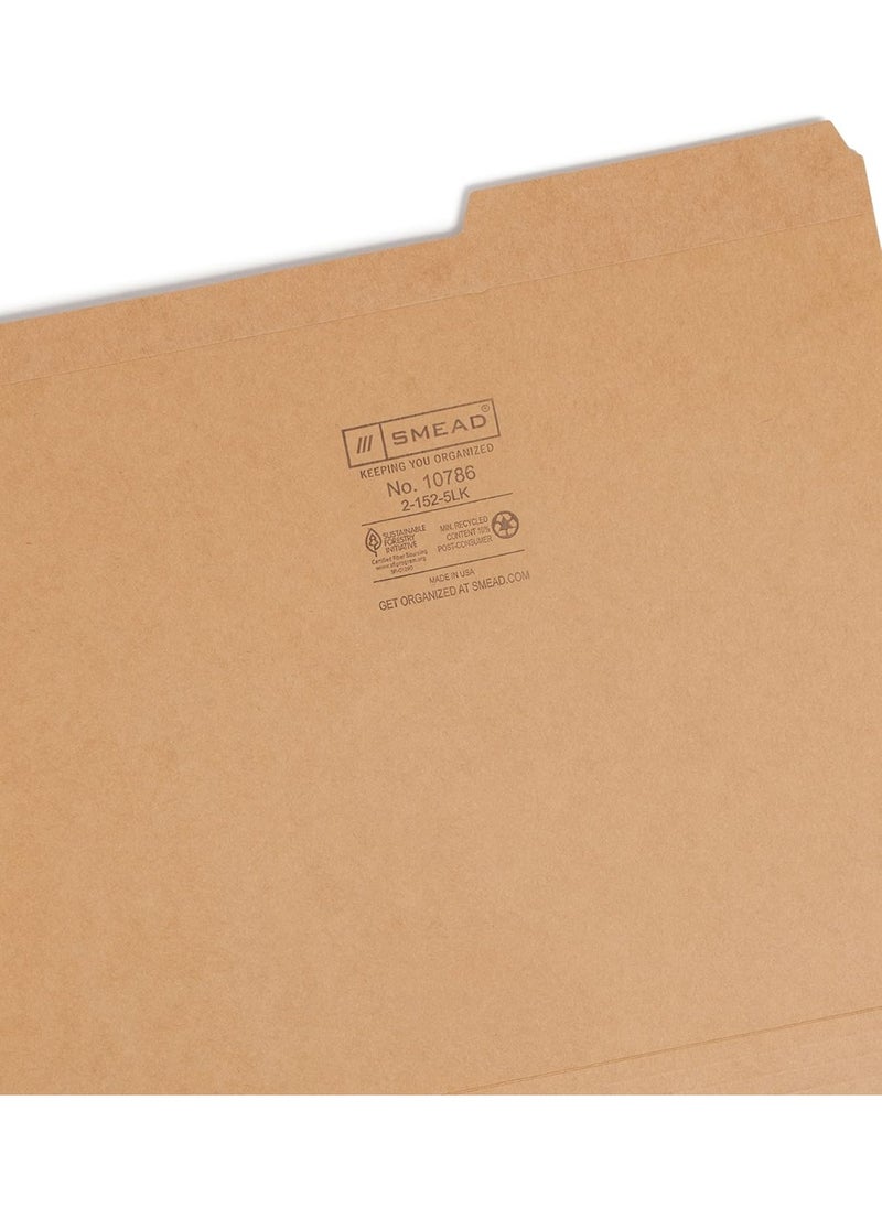 Smead Smead File Folder, Reinforced 2/5-Cut Tab Right Position, Guide Height, Letter Size, Kraft, 100 per Box (10786)  - Image 4