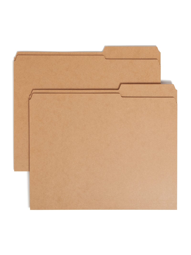 Smead File Folder, Reinforced 2/5-Cut Tab Right Position, Guide Height, Letter Size, Kraft, 100 per Box (10786) - Image 1