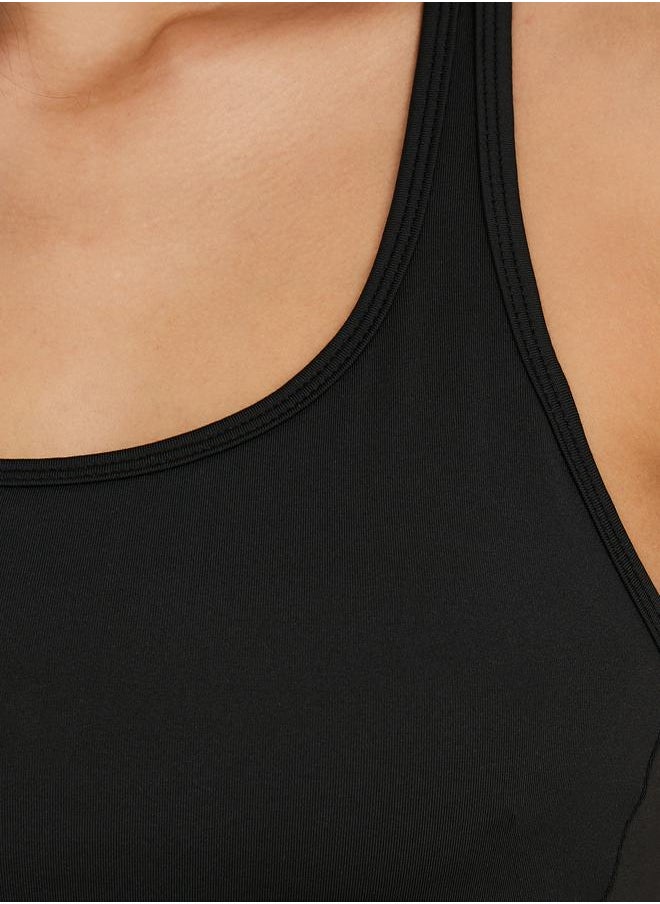 Styli Mesh Insert Overlay Strap Back Detail Active Sports Bra  - Image 4