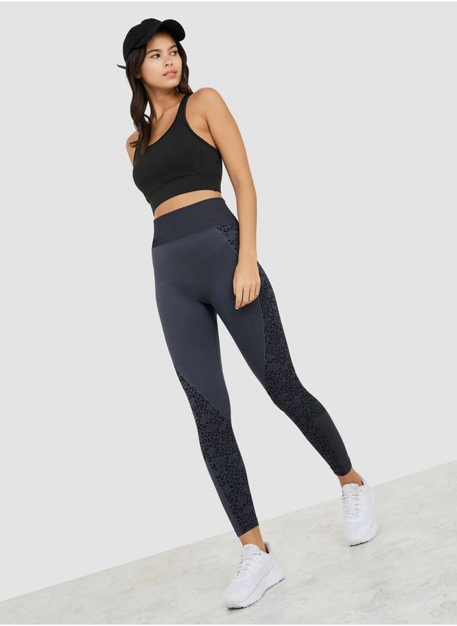 Styli Mesh Insert Overlay Strap Back Detail Active Sports Bra  - Image 2