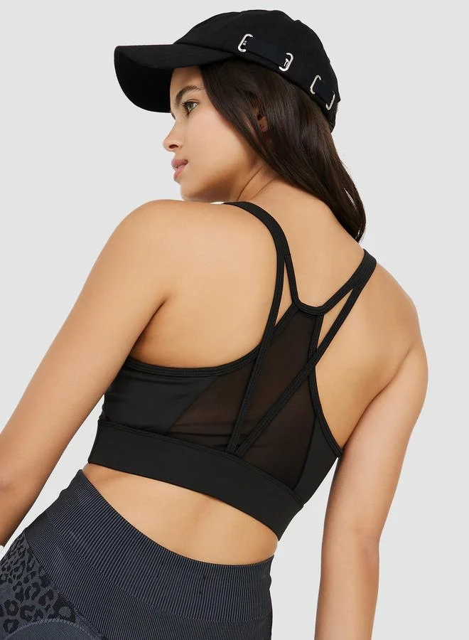 ستايلي اكتيف حمالة صدر رياضية بفتحات شبكية وتفاصيل شريط خلفي