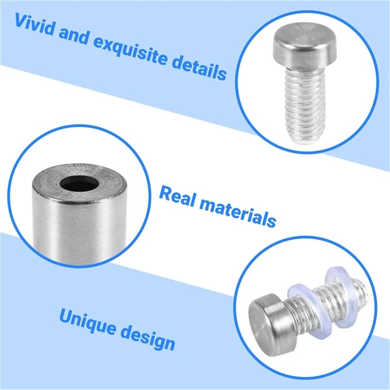 100/200Pcs Sign Standoff Screws Advertising Stainless Steel Wall Mounts Glass Acrylic Nail for Artwork(100pcs) - Image 4