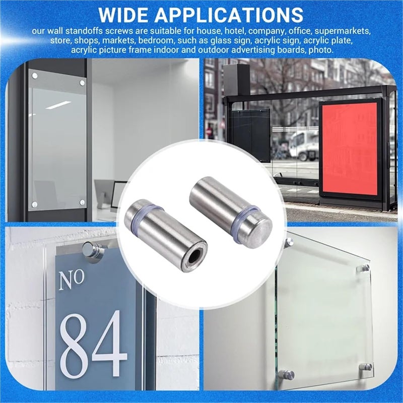 100/200Pcs Sign Standoff Screws Advertising Stainless Steel Wall Mounts Glass Acrylic Nail for Artwork(100pcs) - Image 5