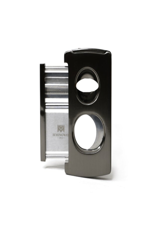 Hemingway Hemingway Luxury Cutter Stainless Steel V-Cut and Round Cut with Punch Black for Home and Office Use  - Image 2