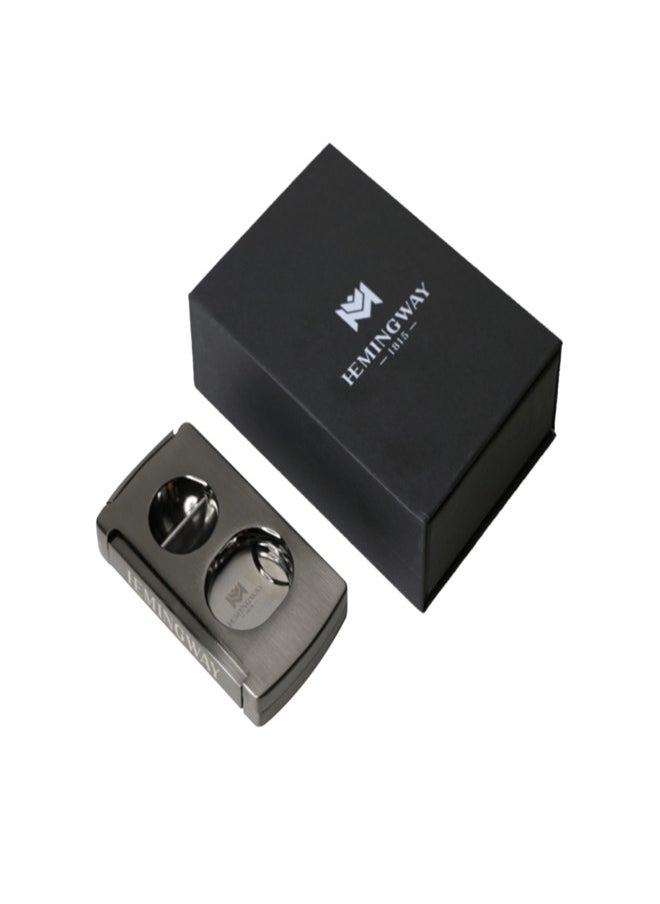 Hemingway Hemingway Luxury Cutter Stainless Steel V-Cut and Round Cut with Punch Black for Home and Office Use  - Image 5