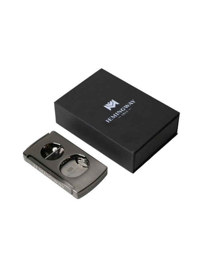 Hemingway Hemingway Luxury Cutter Stainless Steel V-Cut and Round Cut with Punch Black for Home and Office Use  - Image 5