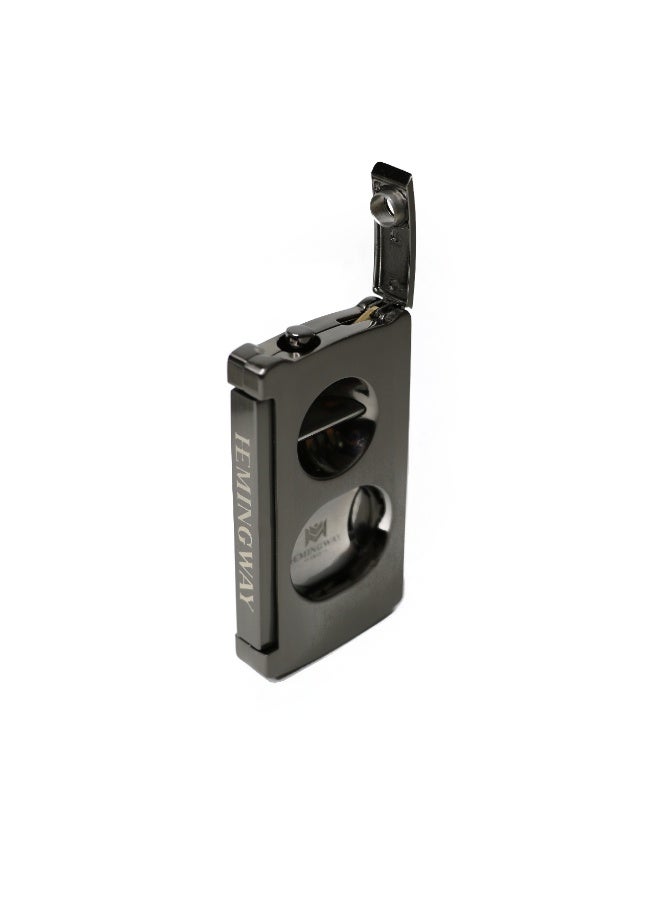 Hemingway Hemingway Luxury Cutter Stainless Steel V-Cut and Round Cut with Punch Black for Home and Office Use  - Image 3