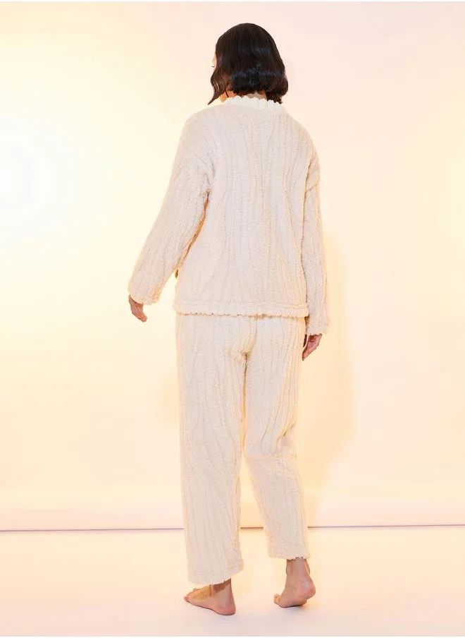 Take Two Flower Patch Fleece Shirt & Pyjama Set