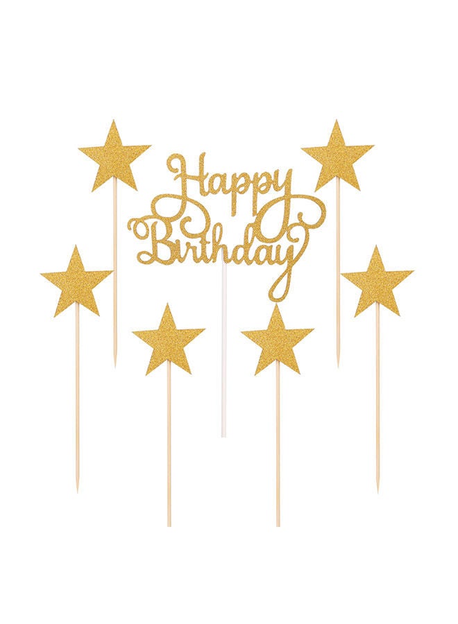 NIBEMINENT 7-Piece Letter Happy Birthday Cake Topper Decorations Set - Image 1