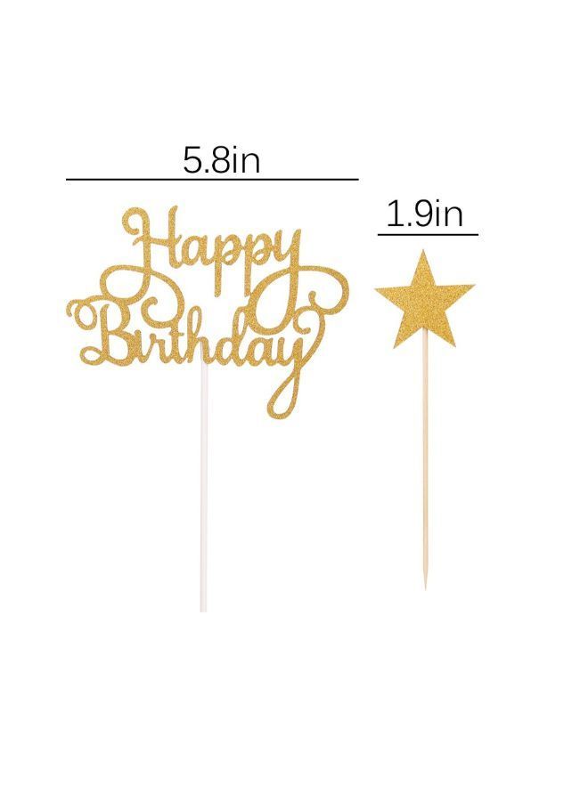 NIBEMINENT 7-Piece Letter Happy Birthday Cake Topper Decorations Set - Image 3