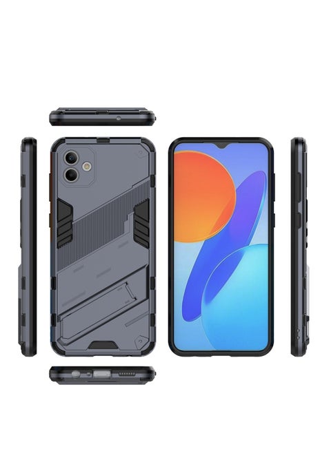 Punk Armor 2 in 1 PC Tpu Shockproof Phone Case with Invisible Holder For Samsung Galaxy A04e (Grey)