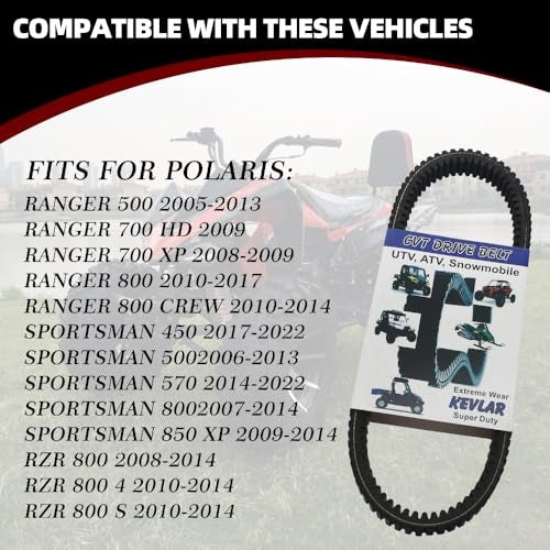 YINNCKE Replace 3211118 YINNCKE Clutch Drive Belt Fits for Polaris Ranger 500 2005-2013 700 HD 2009 700 XP 2008-2009 800 Crew Sportsman 450 500 570 700 800 850 XP RZR 800 4 S 2010-2014 3211133 3211162 24G4022 - Image 3