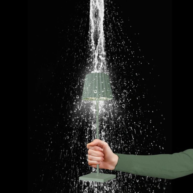 Sompex Troll 2.0 LED Table Lamp | IP54 (splash and dust proof) | 2 warm white light colours | Stepless touch dimmer | Wireless Indoor & Outdoor | Aluminium | Brightness memory | H 38 cm - Green - Image 2