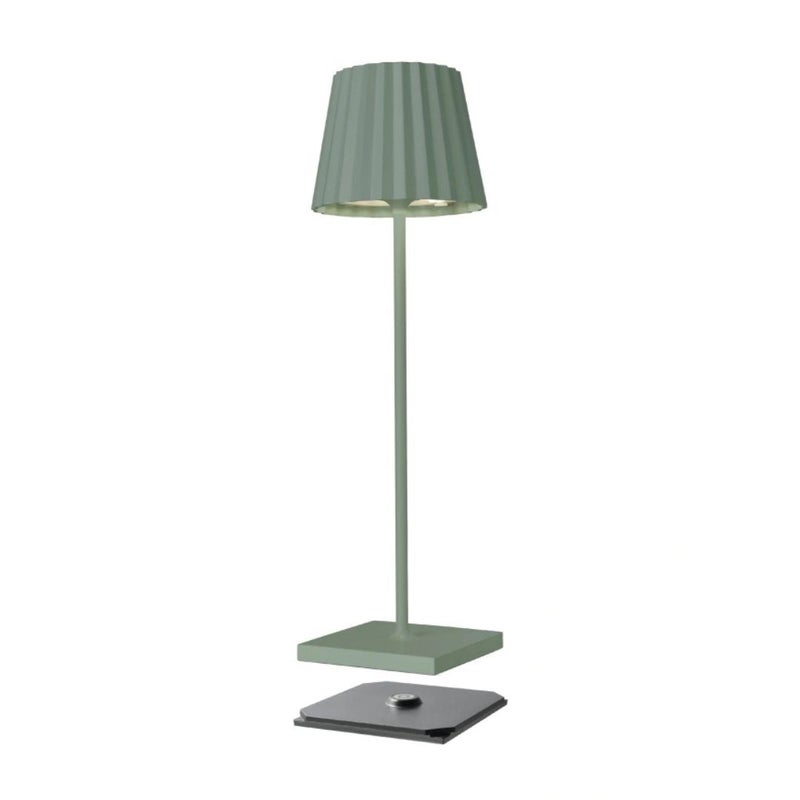 Sompex Troll 2.0 LED Table Lamp | IP54 (splash and dust proof) | 2 warm white light colours | Stepless touch dimmer | Wireless Indoor & Outdoor | Aluminium | Brightness memory | H 38 cm - Green - Image 3