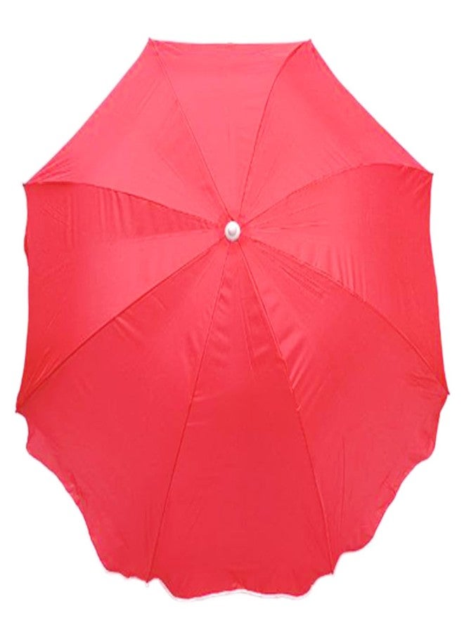 RAINPOPSON Garden Umbrella With Stand 8ft/48In Outdoor Big Size for Garden, Shop, Hotel, Restudent Garden Umbrella (Red) Pack of 1 - Image 2